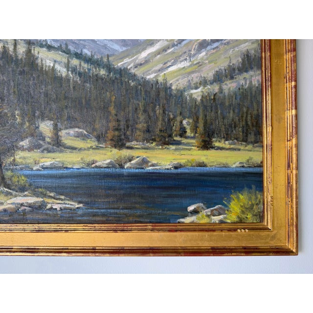 2001 Dan Young “Frying Pan Lake” Original Landscape Oil on Masonite Painting – Gilt Wood Framed For Sale - Image 9 of 12