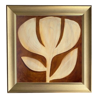 Contemporary Modern Tulip Flower Painting – Handpainted Oil Art – Framed Original Fine Painting For Sale