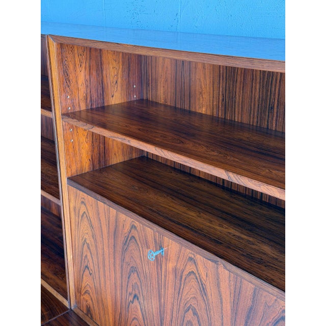 Rosewood Wall Unit Bookcase With Tambour Doors Lyby Møbler Denmark 1960s For Sale - Image 10 of 10