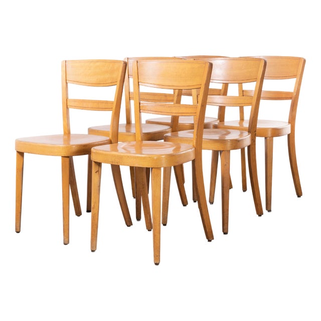 Beech Ladder Back Dining Chairs attributed to Horgen Glarus, 1960s, Set of 6 For Sale
