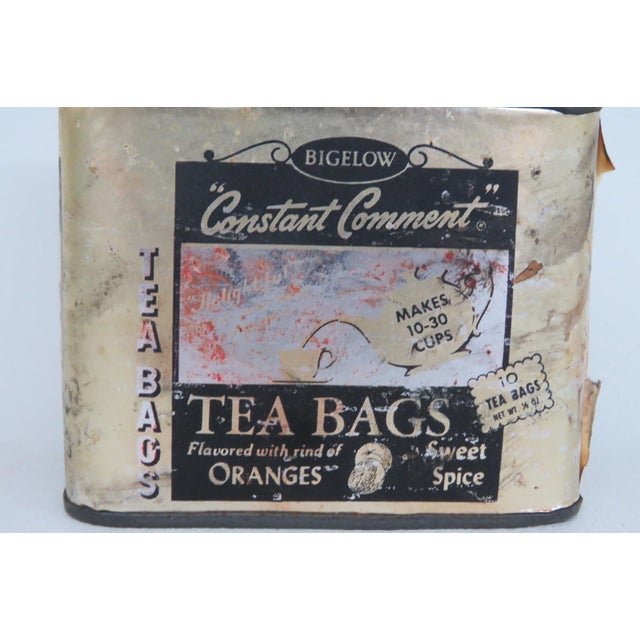 Bigelow Constant Comment Tea Bag Tin Lidded Canister With Gold Foil Label 4905b For Sale - Image 10 of 12