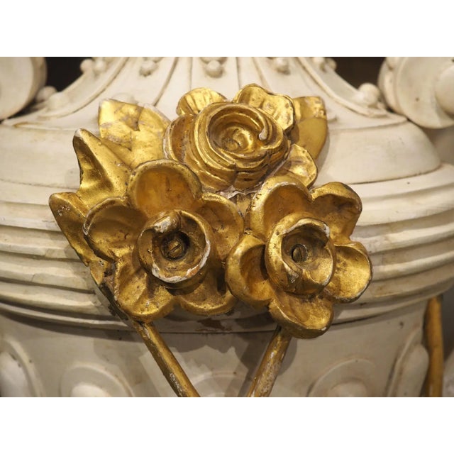 A Tall 19th Century Carved and Lacquered Wooden Urn From Florence Italy For Sale - Image 4 of 12