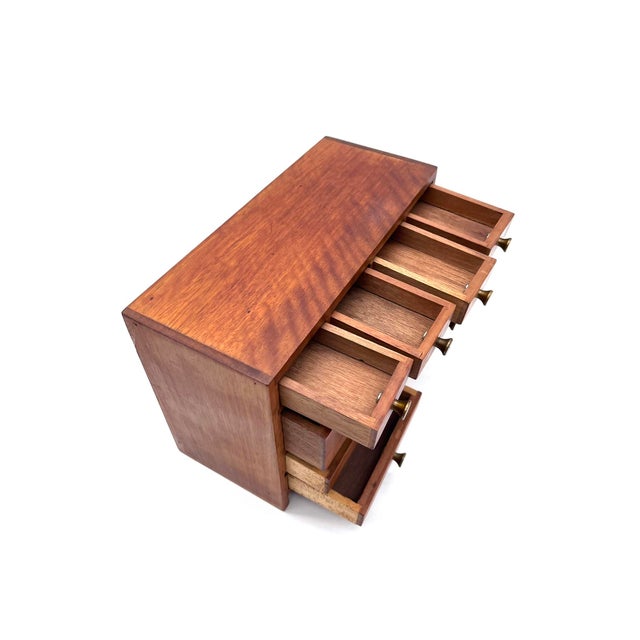 Mid-Century Modern Miniature Collector's Cabinet in Dark Precious Wood with 12 Drawers, Denmark, 1960s For Sale - Image 6 of 14