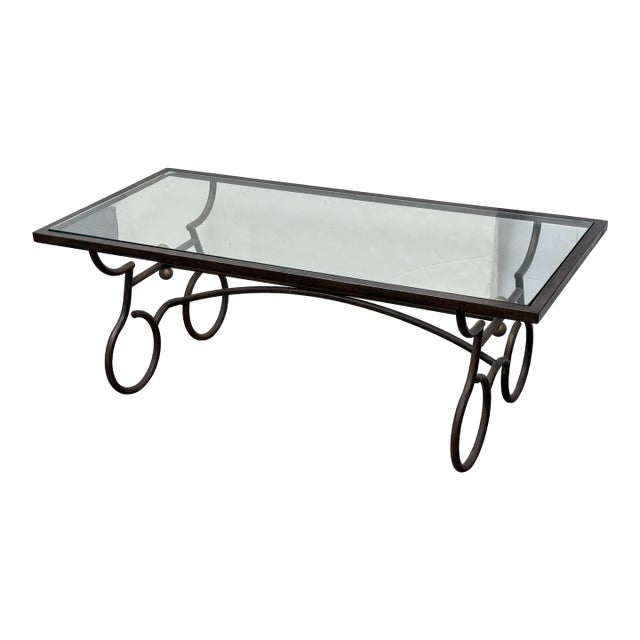 Rustic European Wrought Iron Coffee Table For Sale
