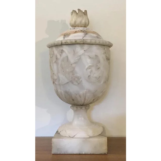 19th Century Antique 19th Century Italian Grand Tour Carved Alabaster Marble Vase in the Piranesi Style For Sale - Image 5 of 11