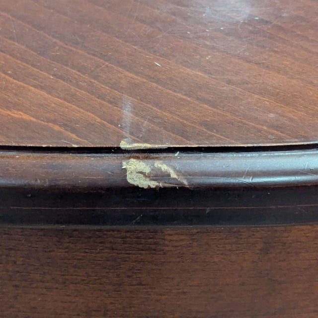 Vintage 8-Drawer Curved Front Wooden Dresser With Elegant Handles For Sale - Image 17 of 17