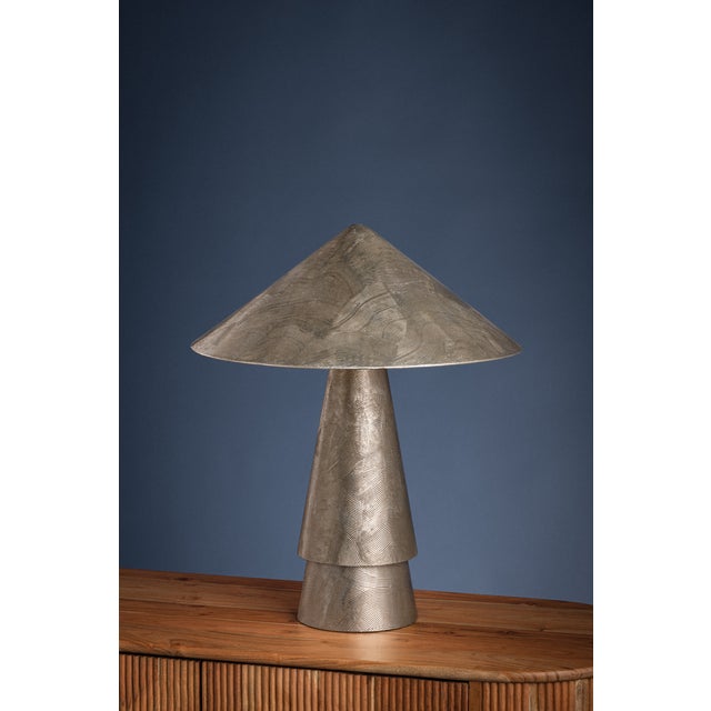 Hudson Valley Lighting Foxton 18 in. 1 Light Table Lamp in Warm Silver Leaf Finish For Sale In New York - Image 6 of 9