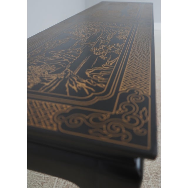 Chinese Black & Gold Decorated Console Table For Sale - Image 11 of 14