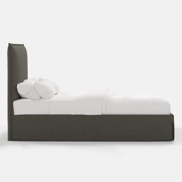 Not Yet Made - Made To Order Stoffer Home x Cloth & Company Maura Slipcover Bed in Textured Linen Charcoal - Twin For Sale - Image 5 of 6