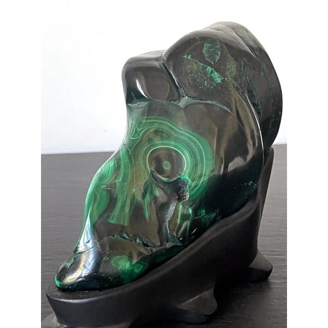 Malachite Rock Specimen on Display Stand as a Viewing Stone For Sale In Atlanta - Image 6 of 10