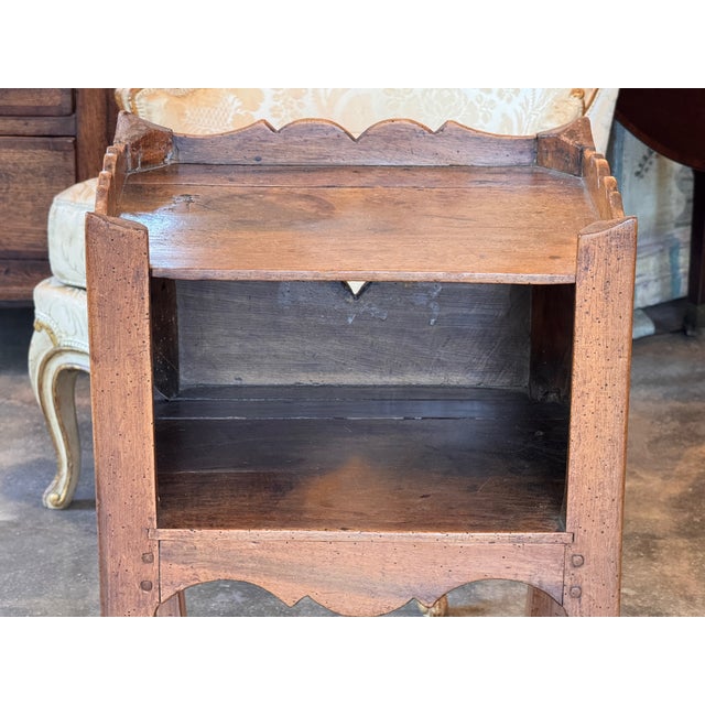 19th Century French Beech and Walnut Side Table With Heart Cutouts For Sale - Image 4 of 9