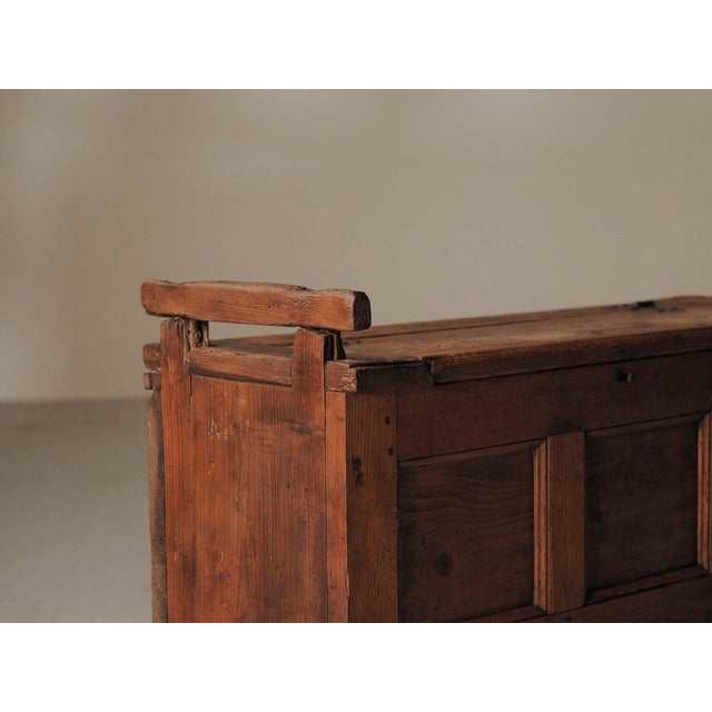 19th Century Mountain Folk Art Pine Storage Bench, France For Sale - Image 6 of 18