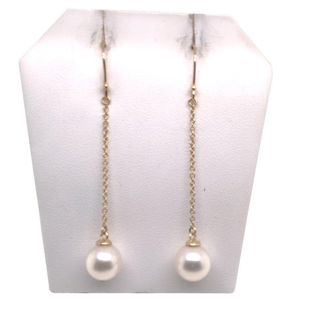 Akoya Pearl Earrings 14 Karat Yellow Gold Certified For Sale - Image 10 of 18