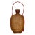 Excellent Antique Hand Woven Basket Weave on Blown Glass Bottle Flask With Cork Stopper Top - Circa Late 1800s For Sale
