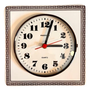 Mid-Century Ceramic Wall Clock with Quartz Movement from Prätina, Germany, 1970s For Sale