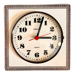 Mid-Century Ceramic Wall Clock with Quartz Movement from Prätina, Germany, 1970s