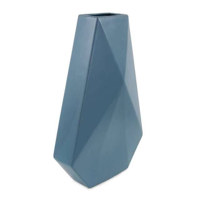 The Brassa Vessels, Tall - Finished in a deep rich teal, these geometrically shaped vessels are perfectly on today's...