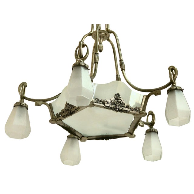 Art Deco French Ceiling Lamp, 1930s For Sale - Image 3 of 13
