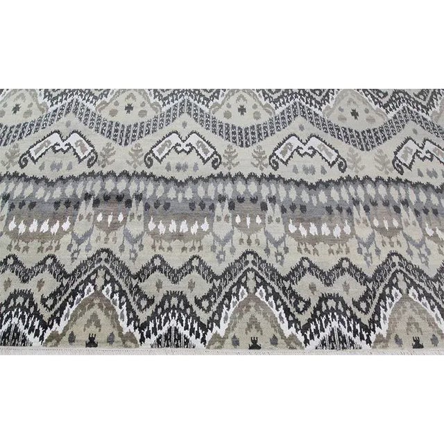 Boho Chic Handwoven Ikat Area Rug - 9′10″ × 13′10″ For Sale - Image 3 of 12