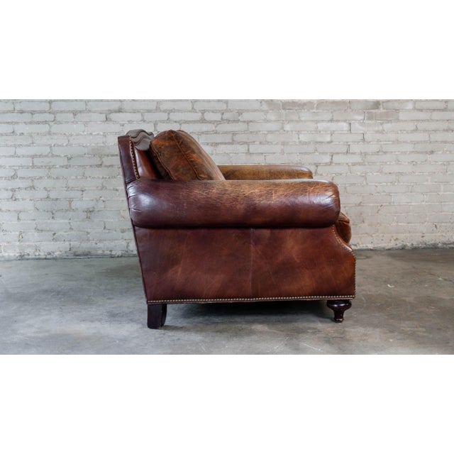 Ralph Lauren Leather and Paisley Velvet Club Chair For Sale - Image 11 of 16