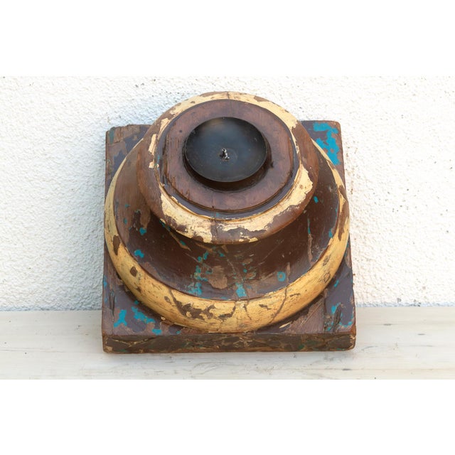 Cream 19th Century Colonial Teak Pedestal For Sale - Image 8 of 9
