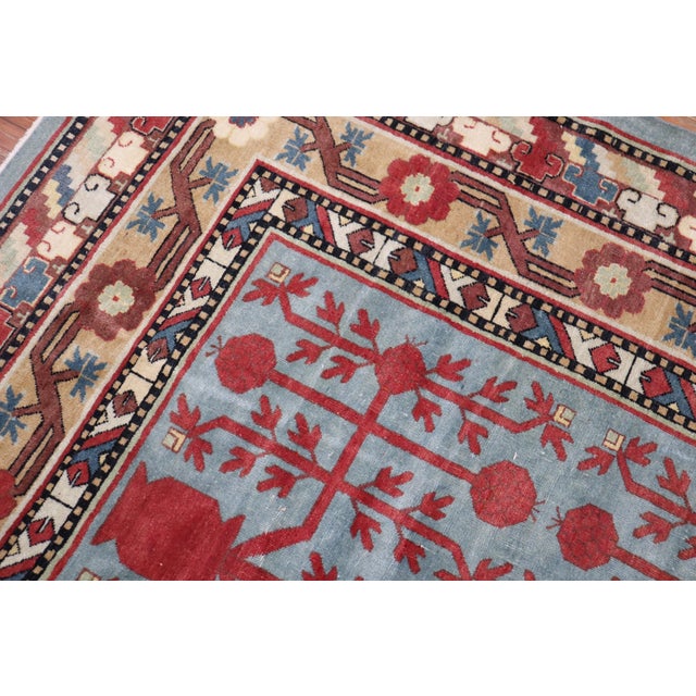 Teal Late 20th Century Room-Size Khotan Rug - 9' x 11'9" For Sale - Image 4 of 6