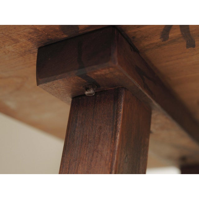 Mid-Century Modern Brutalist Oak Dining Table, France, 1970s For Sale - Image 3 of 18