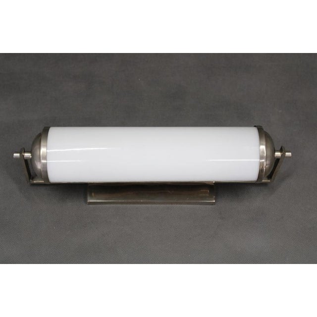 Art Deco Adjustable Wall Light in Nickel and Milk Glass, Czechoslovakia, 1930s For Sale - Image 3 of 9