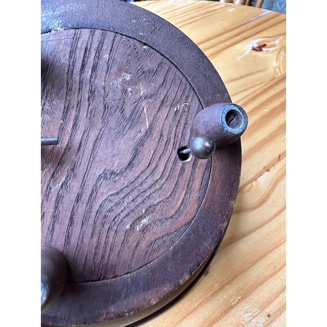 Brown 1970s Wooden Music Box Tray With Wheat Details For Sale - Image 8 of 9