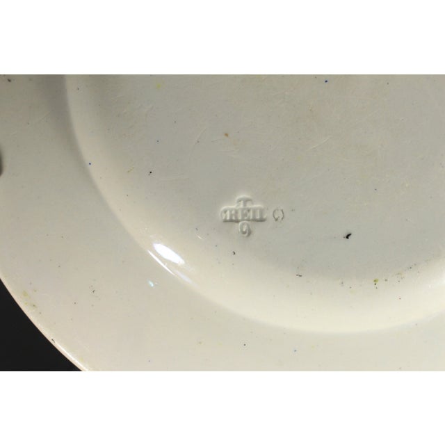 1830s Creil French Faience Polychrome Transfer Plate Two Women & Baby Girl For Sale - Image 11 of 11