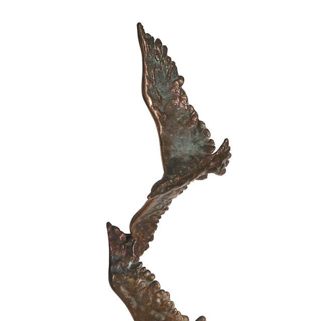 Bronze and Stone Three Birds in Flight Sculpture by Curtis Jere for Artisan House C. 1960's For Sale - Image 10 of 11