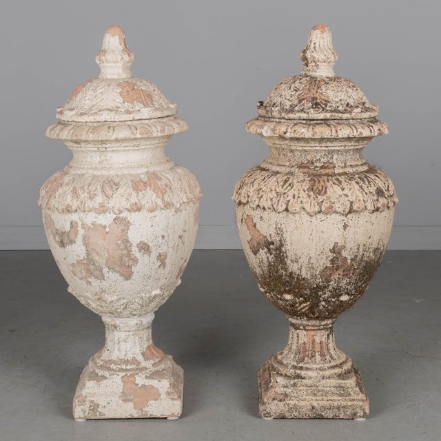 French French Terracotta Garden Urn Pair For Sale - Image 3 of 9