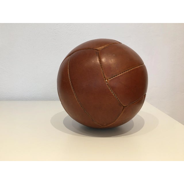 1940s Vintage Leather 2 kg Medicine Ball For Sale - Image 5 of 8