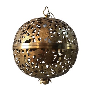 Brass Regency Pendant Light For Sale