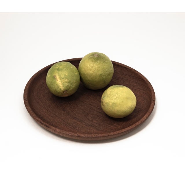 Round Walnut Wood Bowl, 1960s For Sale - Image 12 of 13