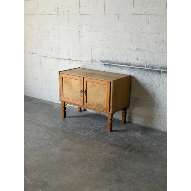 Mid-Century Modern Henning Kjærnulf Oak Storage Cabinet With Parquet Doors Danish Mid-Century Modern 1960s For Sale - Image 3 of 11