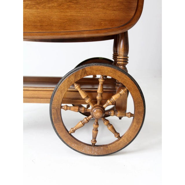 Mid Century Kling Colonial Drop Leaf Tea or Bar Cart For Sale - Image 9 of 13
