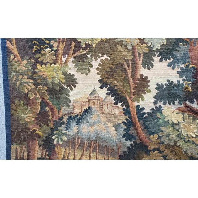 Antique Verdure Tapestry With River For Sale - Image 9 of 11