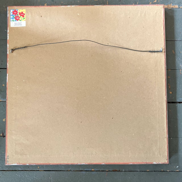 Abstract 1970’s Original Mono-Print Floral StillLife Painting Framed For Sale - Image 3 of 5