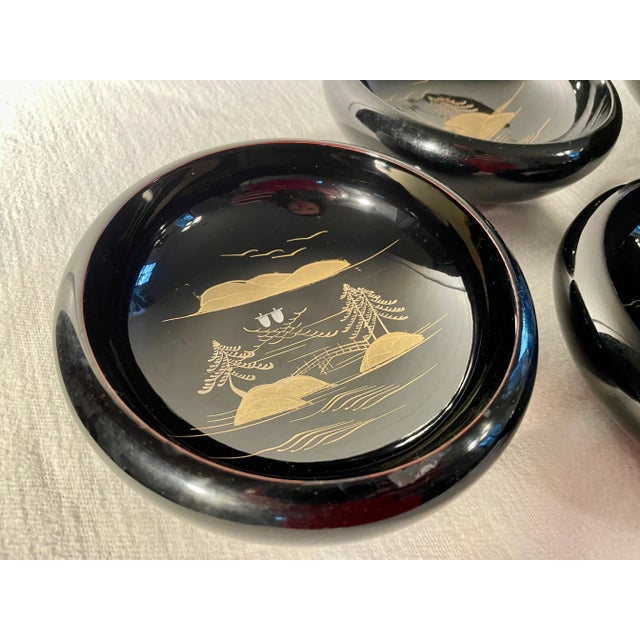 Mid-Century Modern Mid-Century Chinoiserie Serving Bowl Set, 7 Pieces For Sale - Image 3 of 10