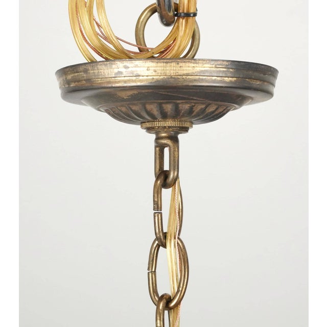 Gold Vintage French Rock Crystal Wrought Iron Chandelier - Restored For Sale - Image 8 of 9