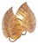 Gilt Monstera Wall Lamp with Double Leaf from Maison Jansen, France, 1970s For Sale