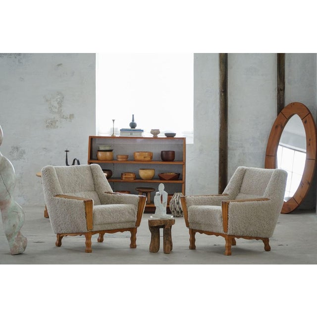 Large Oval Wall Mirror in Pine attributed to Glasmäster Markaryd, Sweden, 1960s For Sale - Image 14 of 15