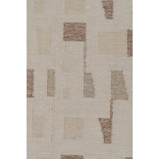 Rug & Kilim’s Scandinavian Style Silk Kilim in Taupe & Brown Geometric Patterns For Sale In New York - Image 6 of 7