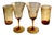 Antique Needle Etch Amber Crystal Glasses - Set of 4 For Sale