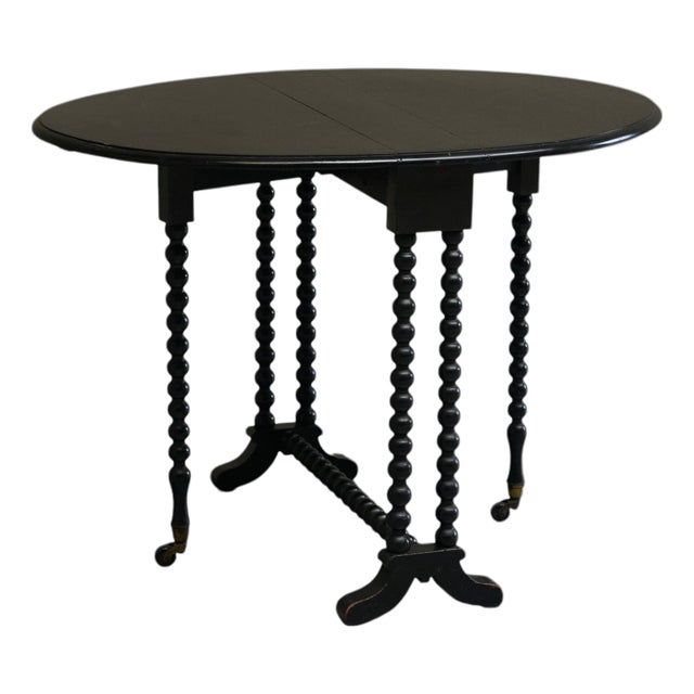Ebonized Bobbin Turned Baby Sutherland Table, England, Late 19th Century For Sale