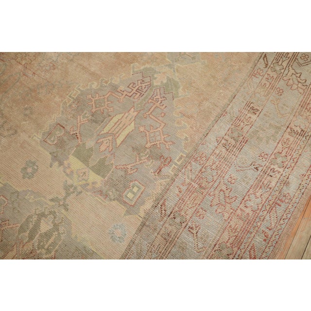Asian Antique Zabihi Collection Muted Antique Turkish Oushak Rug For Sale - Image 3 of 11