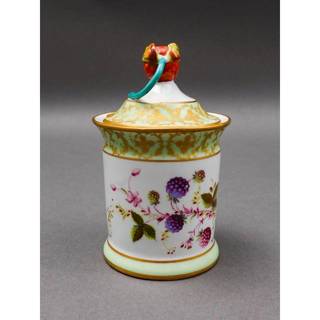 Mid 20th Century Sevres Modele Et Decoration Exclusive a La Main French Porcelain Jam Jar For Sale - Image 4 of 8