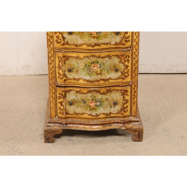19th Century Italian Floral-Painted Petite Chest For Sale - Image 9 of 13