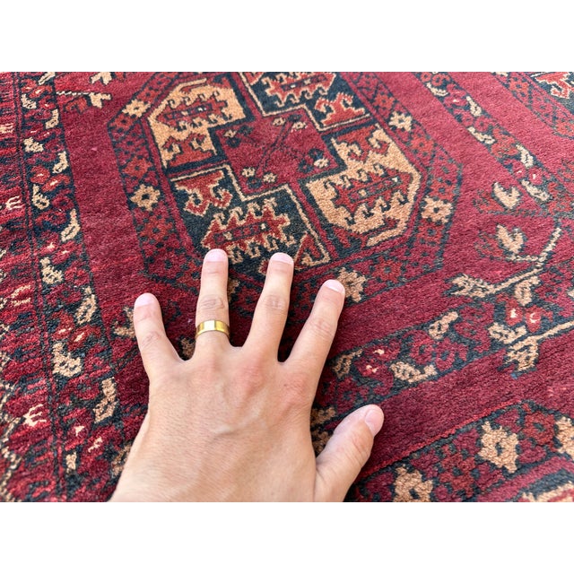 Red Mauri Bokhara Hand-Knotted Wool Rug - 8'8" X 5'6" For Sale - Image 9 of 13